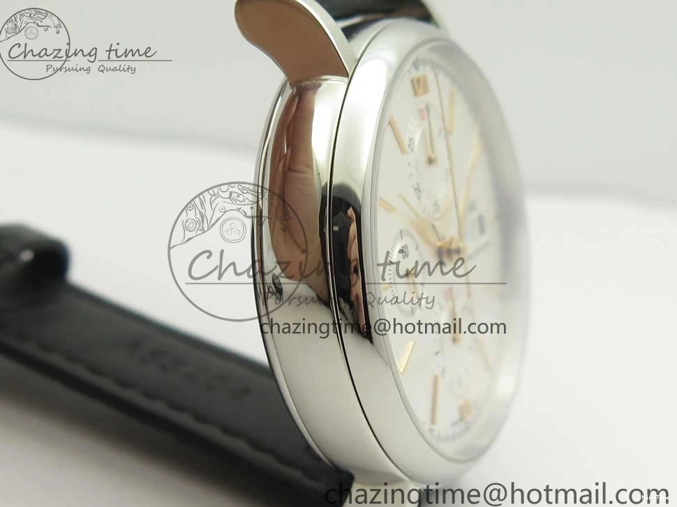 MIROTIME 0327 Snug Portofino IW391022 SS ZK 1:1 Best Edition White Dial Gold Markers On Black Leather Strap A 7130
